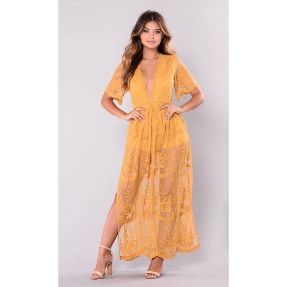 Fashion Nova Dresses & Skirts - Boho Lace Maxi Romper Bridesmaid Dress